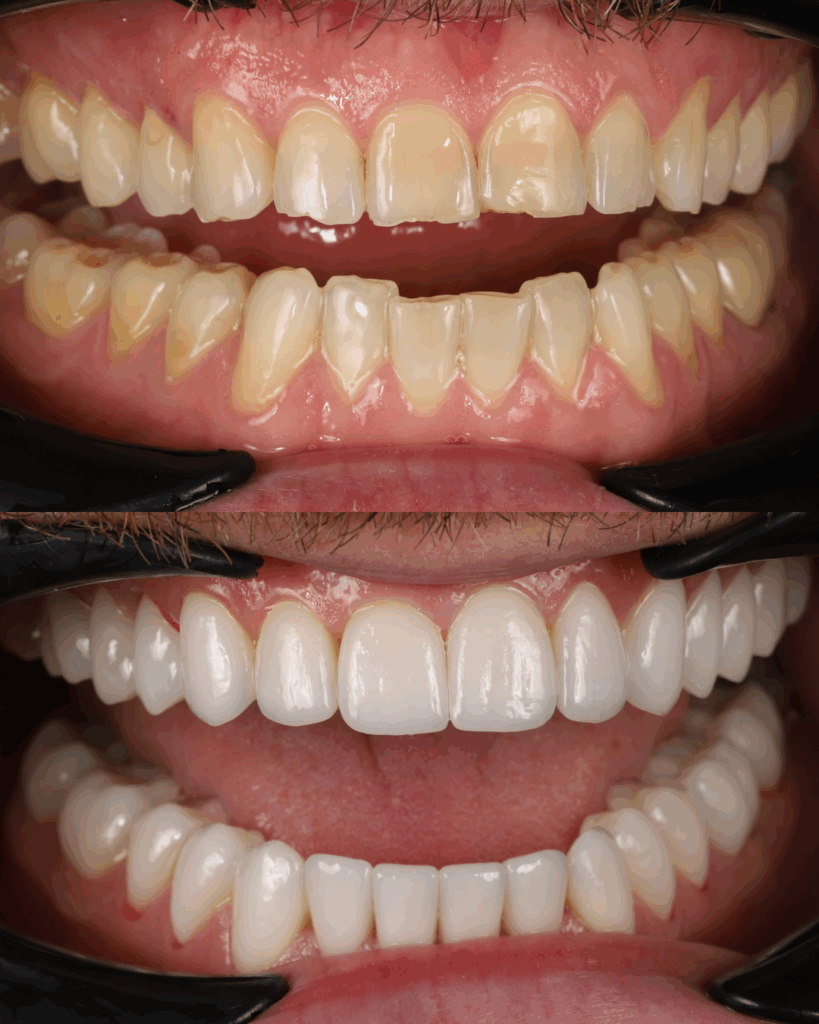 EMAX porcelain veneers before and after